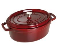 STAUB Cocotte en Fonte Émaillée avec Couvercle, Tous feux dont induction, 4 à 5 personnes, Ovale, 29 cm, 4,20 L, 6,3 kg, Grenadine