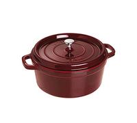 STAUB Cocotte en Fonte Émaillée avec Couvercle, Tous feux dont induction, 4 à 5 personnes, Ronde, 26 cm, 5 L, 6 kg, Grenadine
