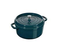STAUB Cocotte en Fonte Émaillée avec Couvercle, Tous feux dont induction, 4 à 5 personnes, Ronde, 26 cm, 5 L, 6,2 kg, La Mer