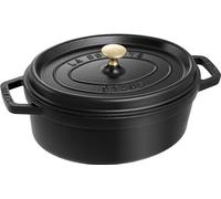 STAUB Cocotte en Fonte Émaillée avec Couvercle, Tous feux dont induction, 4 personnes, Ovale, 27 cm, 3,20 L, 5,3 kg, Noir Mat