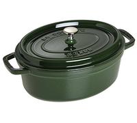 STAUB Cocotte en Fonte Émaillée avec Couvercle, Tous feux dont induction, 5 à 6 personnes, Ovale, 31 cm, 5,50 L, 7 kg, Vert/Basilic