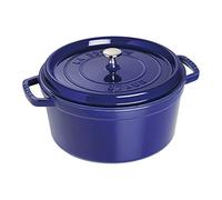 STAUB Cocotte en Fonte Émaillée avec Couvercle, Tous feux dont induction, 5 à 7 personnes, Ronde, 28 cm, 6,70 L, 7,7 kg, Bleu Intense