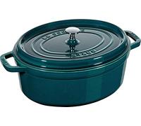 Cocotte en fonte Emaillée Ovale bleu La Mer majolique D31 cm 5,5L