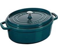 STAUB Cocotte en fonte, Ovale 37 cm, 8 L, Fonction Aromaregen, Pour tous feux, La Mer