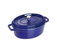 STAUB Cocotte en fonte ovale Staub. trois couches d'émail 4.2 l bleu foncé