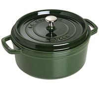 STAUB Cocotte en fonte, tous feux dont induction, ronde,28 cm, 6,7 L, Made in France, vert basilic