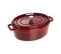 STAUB Cocotte en Fonte Émaillée avec Couvercle, Tous feux dont induction, 5 à 6 personnes, Ovale, 31 cm, 5,50 L, 7 kg, Grenadine