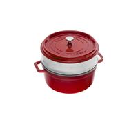 Staub Cocotte rouge cerise 26 cm avec insert