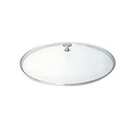 Couvercle en verre cercle Inox Bouton Inox D30 cm Staub