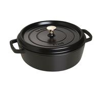 Staub Formes spéciales Cocotte bas 26 cm, Rond(e), Noir mat, Fonte