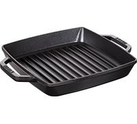 STAUB Gril en Fonte avec Double Poignée, Carré, 23 x 23 cm, Noir Mat