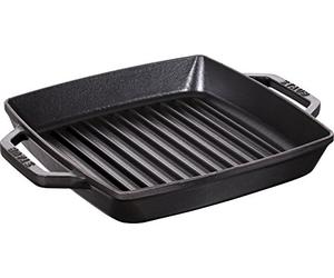 STAUB Gril en Fonte avec Double Poignée, Carré, 23 x 23 cm, Noir Mat