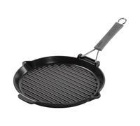 Staub Grils Gril avec bec verseur 28 cm, Fonte, Noir mat