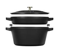 STAUB La Cocotte Lot de 2 casseroles rondes en fonte noire