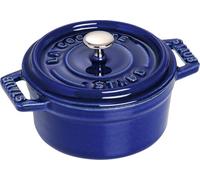 STAUB Mini Cocotte en Fonte Émaillée avec Couvercle, Tous feux dont induction, 1 personne, Ronde, 10 cm, 0,25 L, 1 kg, Bleu Intense