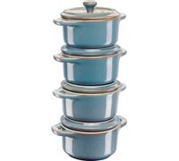 Plat à four 10 cm, set de 4, turquoise, céramique, Staub