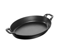 Staub Plat à Four Ovale en Fonte 31,8 cm x 22,9 cm - Noir Mat - Fabriqué en France