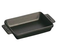 STAUB : Plat de cuisson/Plat de service/Plat à gratin, rectangulaire avec 2 poignées, 15x11 cm, 0