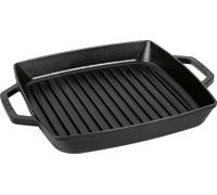 STAUB Poêle à griller avec 2 poignées fonte 28x28cm noir