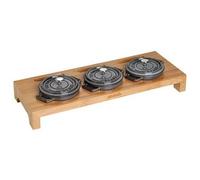 Staub - Présentoir Pour 3 Mini Cocottes, Bambou, 42 X 16 Cm
