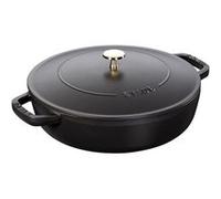 STAUB Chistera braisière en fonte, tous feux dont induction, ronde, 28 cm, 3,7 L, Made in France, noir