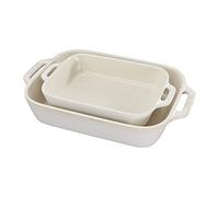 STAUB Set de Plat à Four Rectangulaire, Céramique, Ivoire rustique., 2-piece