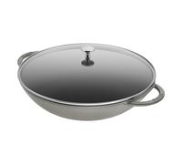Staub Spécialités 37 cm, Wok avec couvercle en verre, Gris graphite
