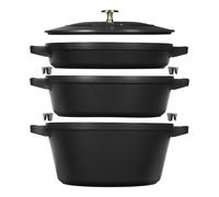 STAUB Ensemble de casseroles et poêles empilables Staub 5 pièces Noir