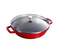 STAUB Wok avec couvercle en verre Ø30 cm 4.4 L Rouge