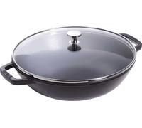 Staub Wok Ø30 cm 4.4 L avec couvercle en verre Noir