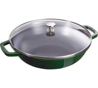 Staub - Wok en fonte avec couvercle 30 cm vert