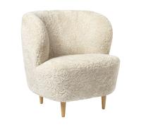 Stay Fauteuil Rembourré En Peau De Mouton Moonlight Avec Base En Chêne