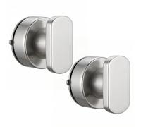 StaZamor Poignée à ventouse, paquet de 2 poignées de porte douche en verre réutilisables sans poinçon pour armoire fenêtre à porte coulissante, argent B