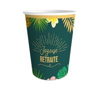 STC - 6 GOBELETS CARTON RETRAITE TROPICAL 25CL VERT