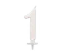 STC - BOUGIE ANNIVERSAIRE GÉANTE BLANCHE - CHIFFRE 1