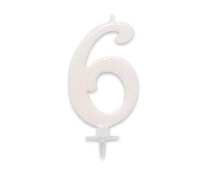 STC - BOUGIE ANNIVERSAIRE GÉANTE BLANCHE - CHIFFRE 6