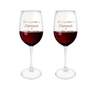 STC Coffret de 2 Verres à Pieds - Trinquons à l'Amour