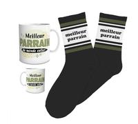 STC Coffret mug chaussettes meilleur parrain