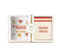 STC Coffret mug chaussettes paillettes affectif mamie cherie