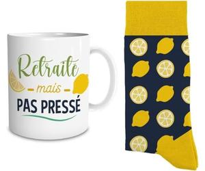 STC Coffret Mug et Chaussettes Assorties - Retraité et Pas Pressé