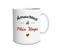 STC MUG Porcelaine Amoureux À Plein Temps 9.5CM Blanc