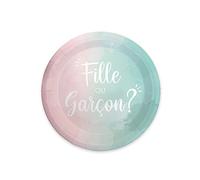 STC Pack 6 assiettes gender reveal