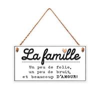 STC Plaque bois la famille...20x10cms