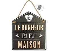 STC Plaque décorative 'Le Bonheur est Fait Maison' - 20 cm x 30 cm - Noir - Champêtre Français