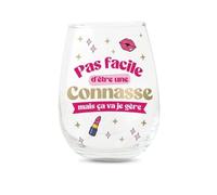 verre rond transparent humour connasse 11cm - générique cd10314v01 Transparent