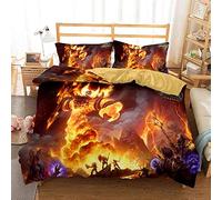 Ste-X Parure De Lit World of Warcraft 200 X 200 cm avec 2 Taies d'oreiller 80 X 80 cm - 3 Pièces Douce Et Moelleuse avec Fermeture Éclair (Guerre 09)