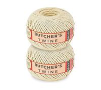 SteadMax Ficelle de Cuisine Alimentaire (100m x 2) - Fil de Boucher 2mm en Coton Naturel - Ficelle à Rôti Résistante à la Chaleur pour Viande - DIY & Emballage Cadeau (Lot de 2)