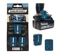 StealthMounts Makita Stubby Lot de 3 porte-embouts magnétiques bleus | Organiseur de forets | Porte-embouts parfait pour perceuses Makita et impacts