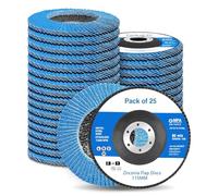 STEBRUAM 25 Pack Disques à lamelles 115mm,Grain 40-240 Disque de ponçage | Zirconium T29 Disques à Rabat de INOX Acier Fer Disques Abrasifs pour Meuleuse