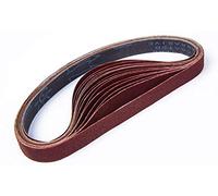 STEBRUAM Bande Abrasive 25 x 762 mm, Bandes Abrasives Mixte (3x grains 80/120/150/240/400) pour Ponceuses à Bande（15 pièces ）
